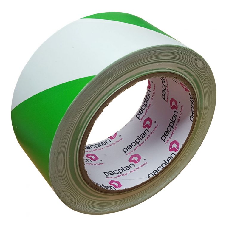 Floor Marking Tape Green/White 50mm x 33m - Europa Industries