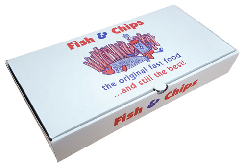 Printed Cardboard Fish and Chip Boxes